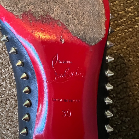 Christian Louboutin ballet spiked flat kitten heal black 39 - Picture 7 of 9